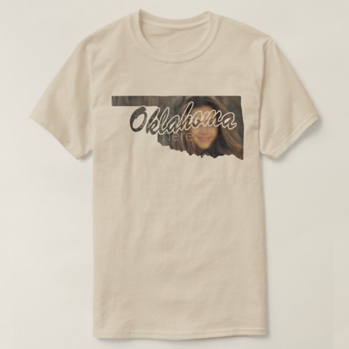 YOUR PHOTO State Of Oklahoma Shape T_shirt