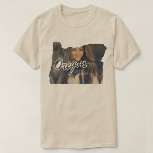 YOUR PHOTO State Of Oregon Shape T-shirt