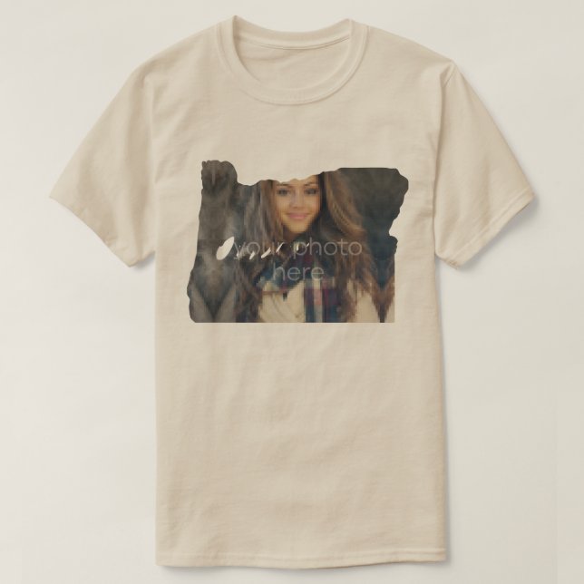 YOUR PHOTO State Of Oregon Shape T-shirt (Design Front)