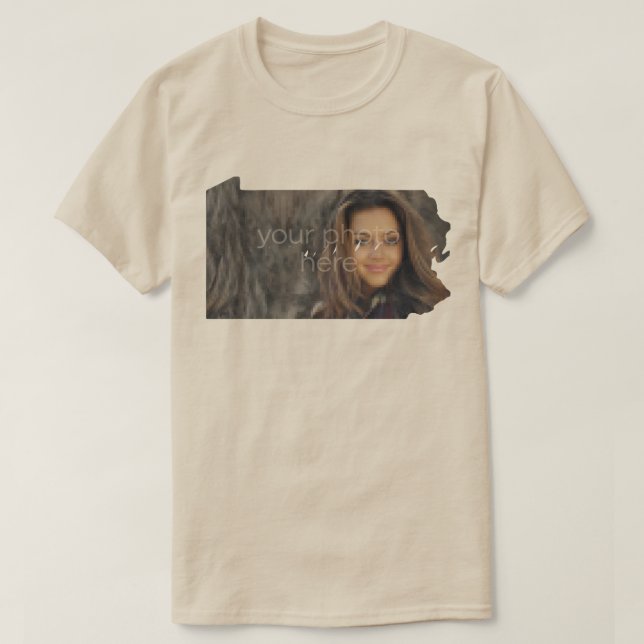 YOUR PHOTO State Of Pennsylvania Shape T-shirt (Design Front)