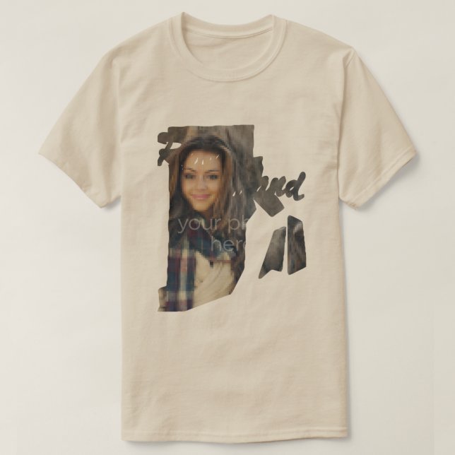 YOUR PHOTO State Of Rhode Island Shape T-shirt (Design Front)