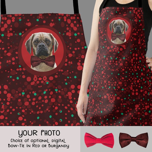 YOUR PHOTO Stylish Christmas Pet for Dog Lover Mom Apron (Creator Uploaded)