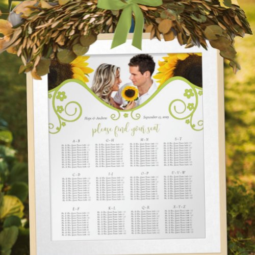 Your Photo Sunflower Seating Chart Table Numbers