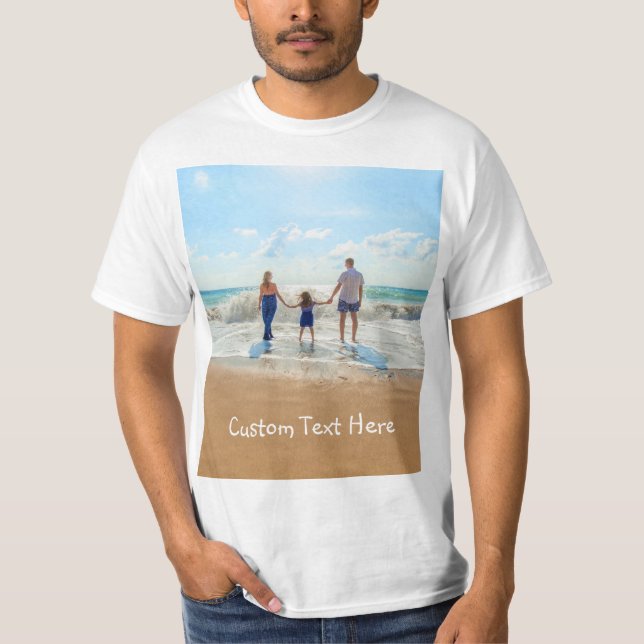 Your Photo T-Shirt Gift with Custom Text (Front)