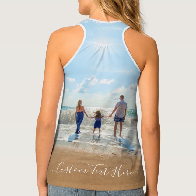 Your Photo Tank Top with Custom Text (Back)