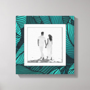 Your Photo Teal Leaves Canvas Print