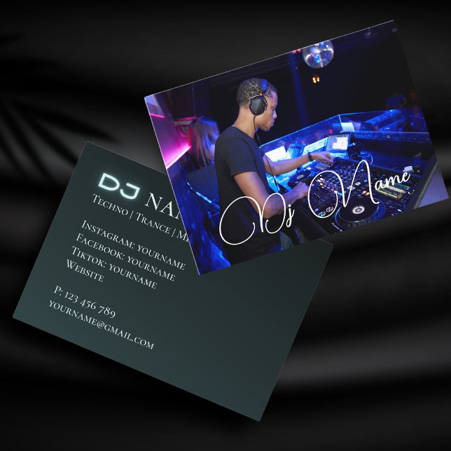 Your photo techno music DJ Business Card (Creator Uploaded)