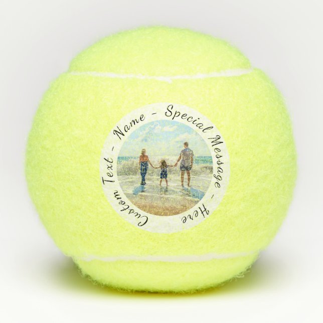 Your Photo Tennis Balls with Custom Text (Front)
