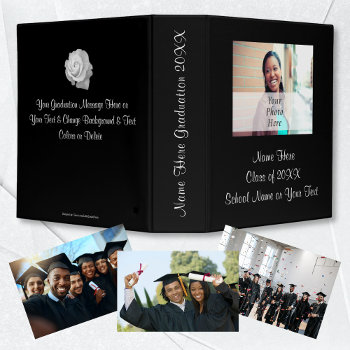 Your Photo  Text And Colors Graduation Photo Album 3 Ring Binder by LittleLindaPinda at Zazzle