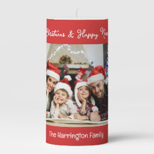 YOUR Photo & Text custom Pillar Candle