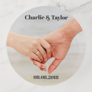 YOUR Photo & Text custom trinket tray