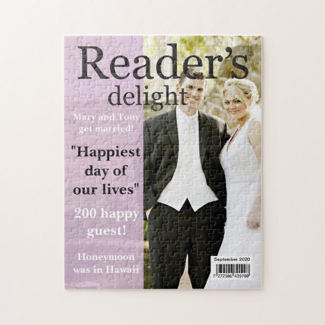 YOUR PHOTO, TEXT Fun fake magazine cover, Jigsaw Puzzle (Vertical)