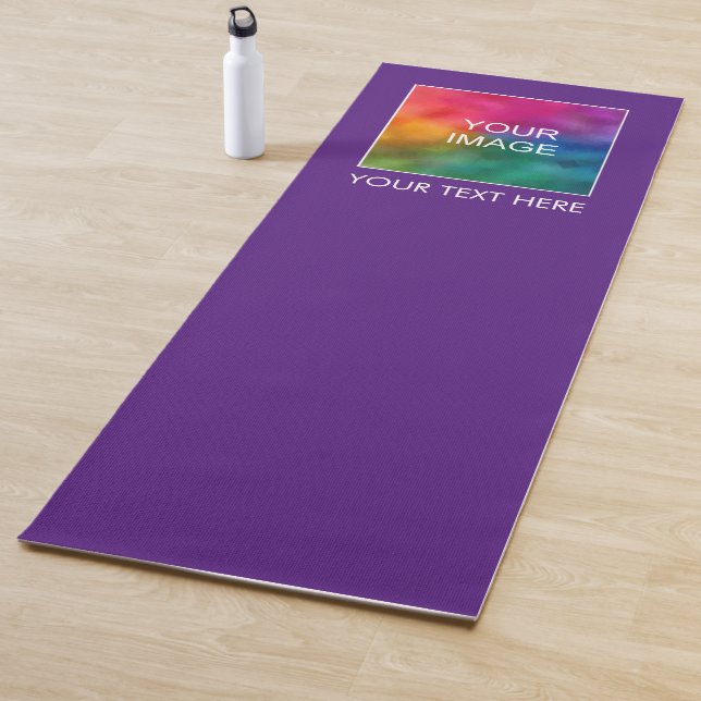 Your Photo Text Here Template Royal Purple Fitness Yoga Mat (In Situ)
