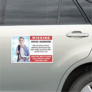YOUR Photo & Text MISSING Car Magnet