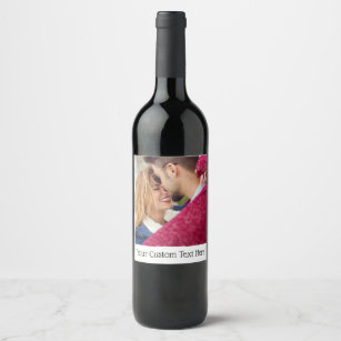 YOUR Photo & Text wine bottle labels