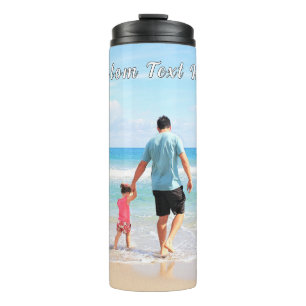 Your Photo Thermal Tumbler with Custom Text Name