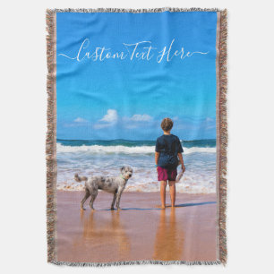 Your Photo Throw Blanket with Custom Text
