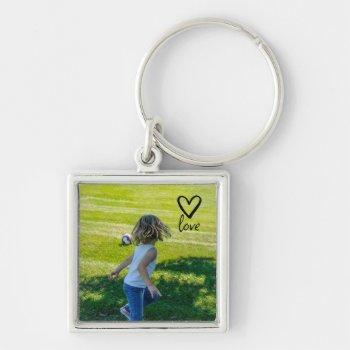 Your Photo Tiny Heart Love Keychain by FamilyTreed at Zazzle