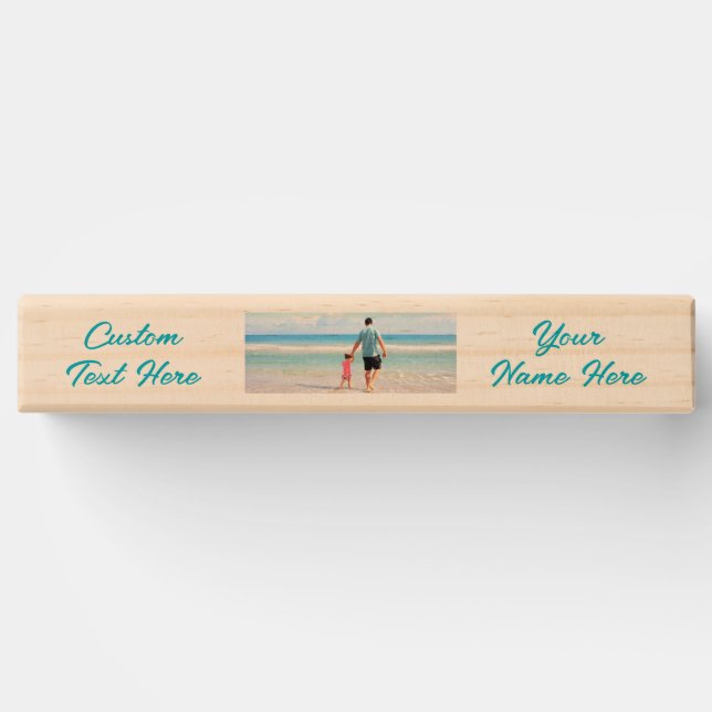 Your Photo Topple Tower with Custom Text Name (Back)