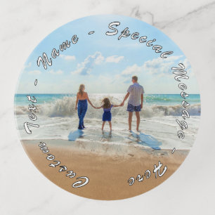 Your Photo Trinket Tray Gift with Custom Text Name