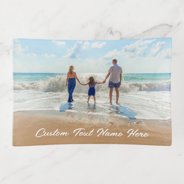 Your Photo Trinket Tray with Custom Text (Front)