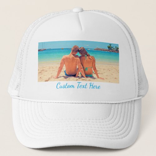 Your Photo Trucker Hat Custom Text Personalized