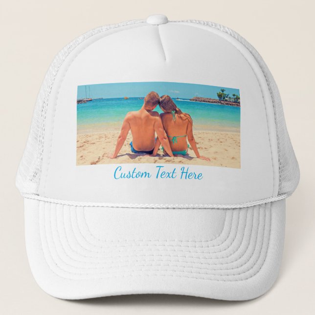Your Photo Trucker Hat Custom Text Personalized (Front)