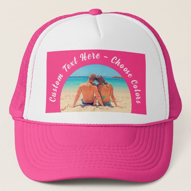 Your Photo Trucker Hat with Custom Text and Colors (Front)