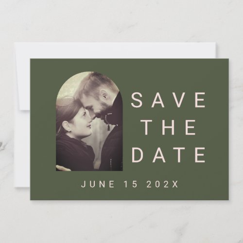 Your Photo Typographic Sage Blush Save The Date