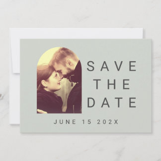 Your Photo Typographic Sage Blush Save The Date