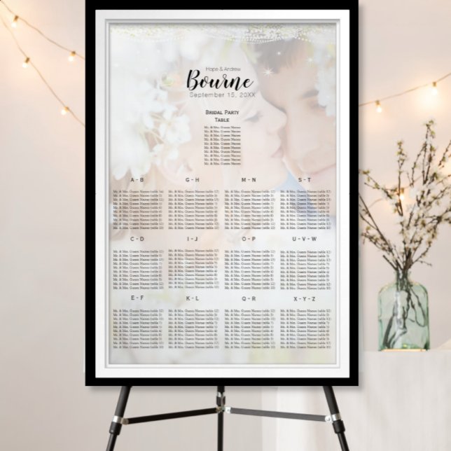 Your Photo Under the Stars Seating Chart (To see prices for frame please enter frame and mat options.)