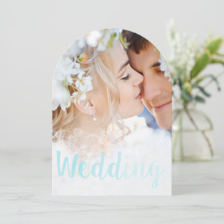 Your Photo Vintage Damask Watercolor Wedding Invitation