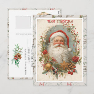 Your Photo Vintage Modern Rustic Deer Christmas Holiday Postcard