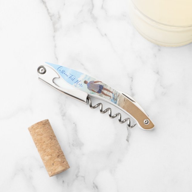Your Photo Waiter's Corkscrew Gift Custom Text (Front)