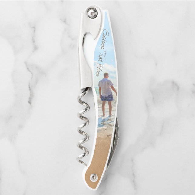 Your Photo Waiter's Corkscrew with Custom Text  (Front)