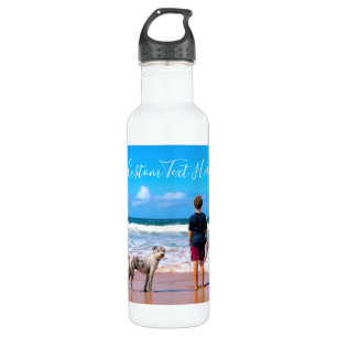 Your Photo Water Bottle with Custom Text