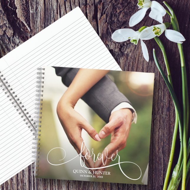 Your Photo Wedding Guest Book (Choose SOFT or HARD cover and inside pages,*College Ruled style shown here.)