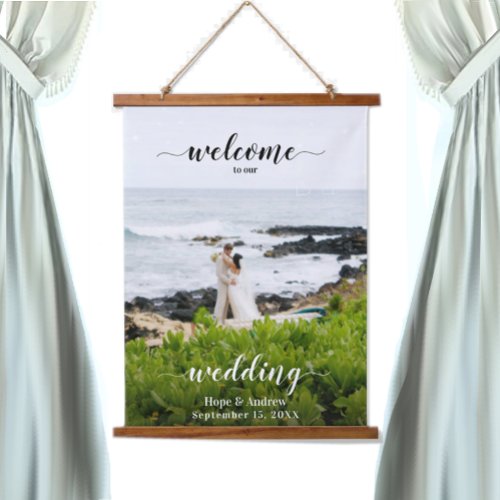 Your Photo Wedding Seating Chart and Welcome Sign  Hanging Tapestry