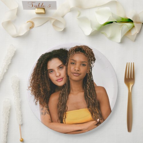 Your Photo Wedding Two Brides LGBTQ Paper Plates
