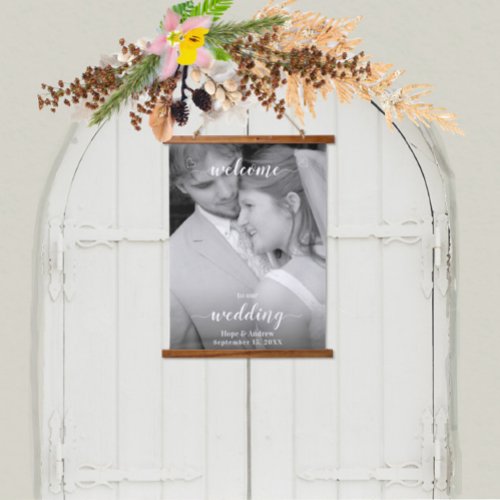 Your Photo Wedding Welcome Sign  Hanging Tapestry