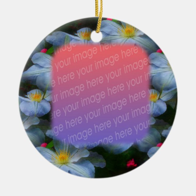 Your Photo White Clematis Flowers Ornament (Front)