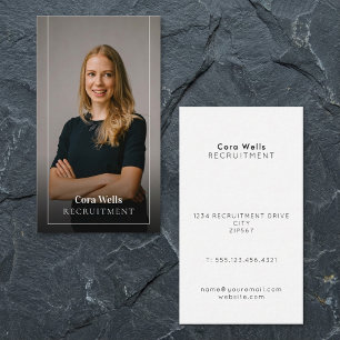 Your photo, white opaque border modern business card