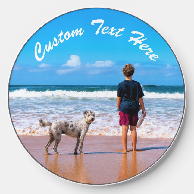 Your Photo Wireless Charger with Custom Text Name (Front)