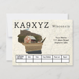 Your Photo Wisconsin Shaped Cutout Custom QSL Postcard