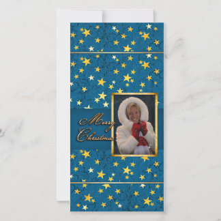 Your Photo with Christmas Stars Holiday Card