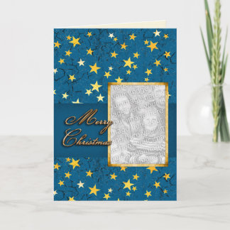 Your Photo with Christmas Stars Holiday Card