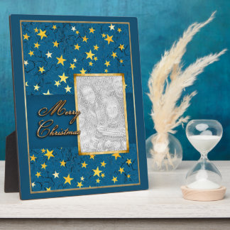 Your Photo with Christmas Stars Plaque