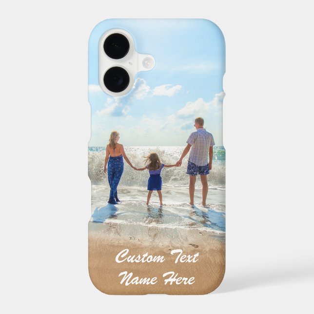 Your Photo with Custom Text Personalized iPhone Case (Back)