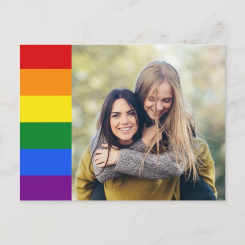 YOUR Photo with Rainbow Flag postcard