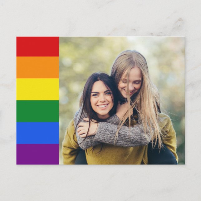 YOUR Photo with Rainbow Flag postcard (Front)